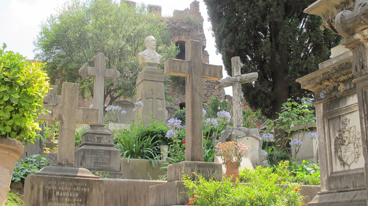 Luoghi Immortali:il Cimitero Acattolico di Roma.       Passeggiata n°5